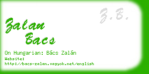 zalan bacs business card