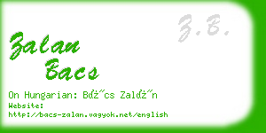 zalan bacs business card